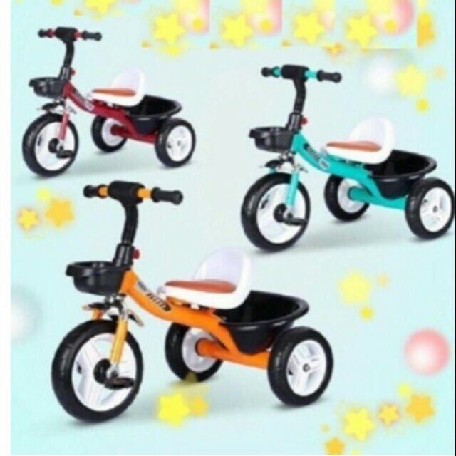 [FREESHIP MAX + MÃ GIẢM GIÁ] - Xe đạp ba bánh  yên da có giỏ cho bé