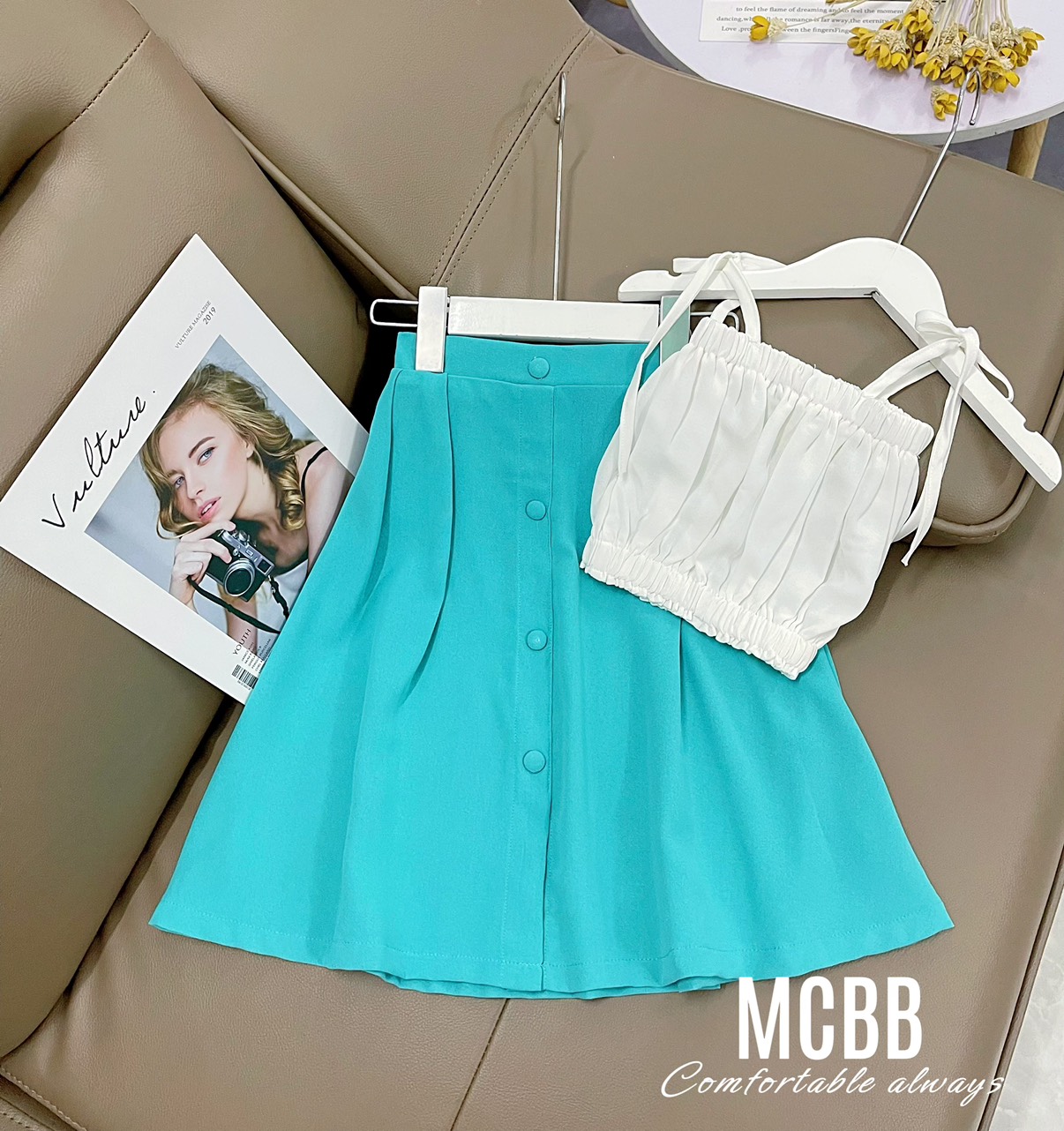 Mcbb - 7-23 kg bộ áo hai dây chân váy bé gái chữ a váy xòe đuôi cá trơn đính khuy áo croptop cho bé gái chân váy dài bé gái chân váy midi cho bé gái set áo chân váy bé gái áo 2 dây bé gái chân váy cho bé gái đầm váy bé gái bộ quần áo bé gái quần áo trẻ em