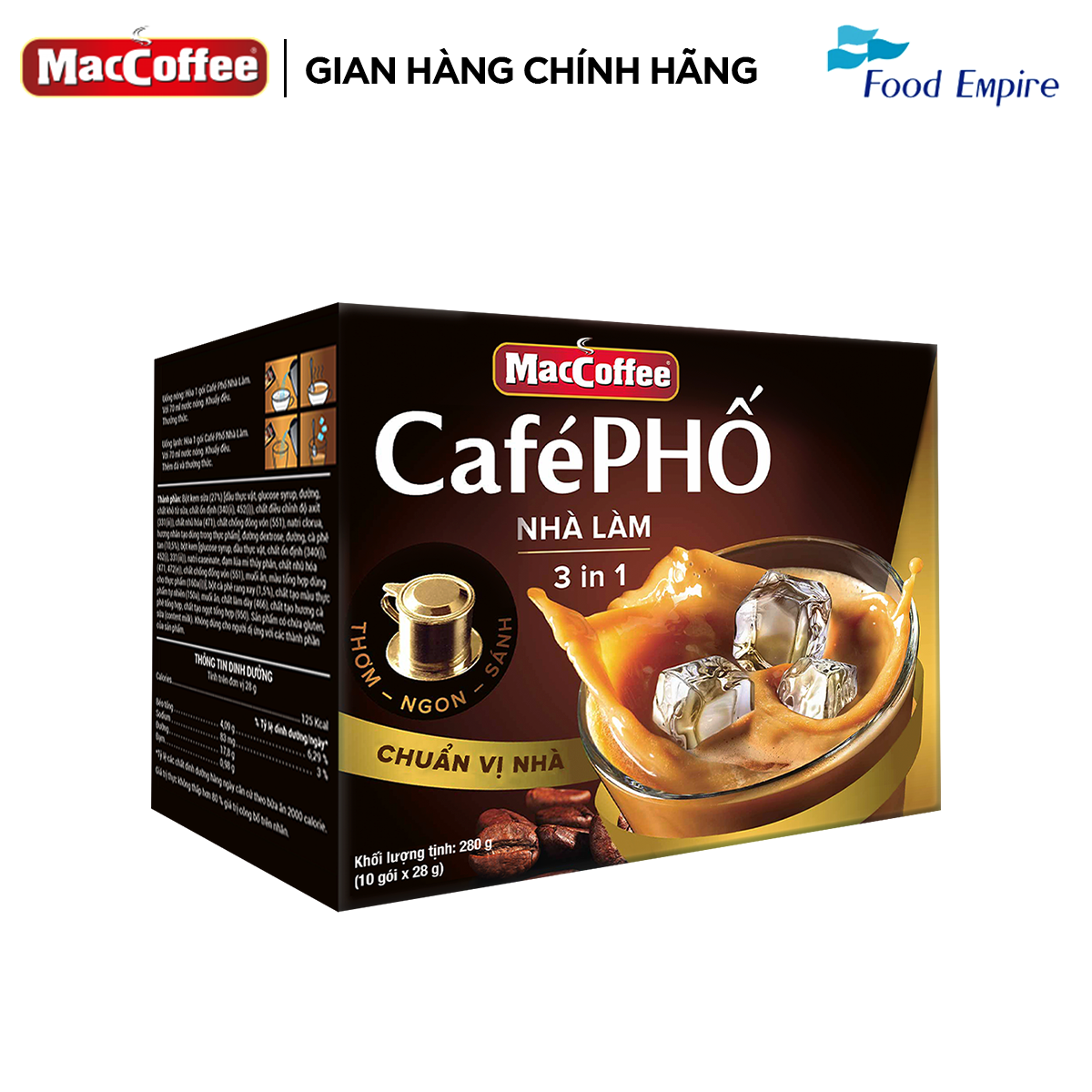 Cà phê Phố Nhà làm - MacCoffee (hộp 10 gói x 28g)