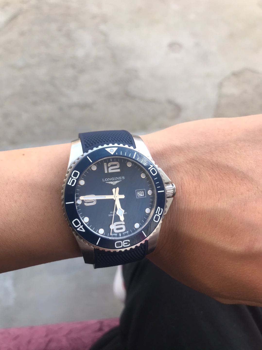 Dây cao su 21mm cao cấp cho Longines Hydroconquest