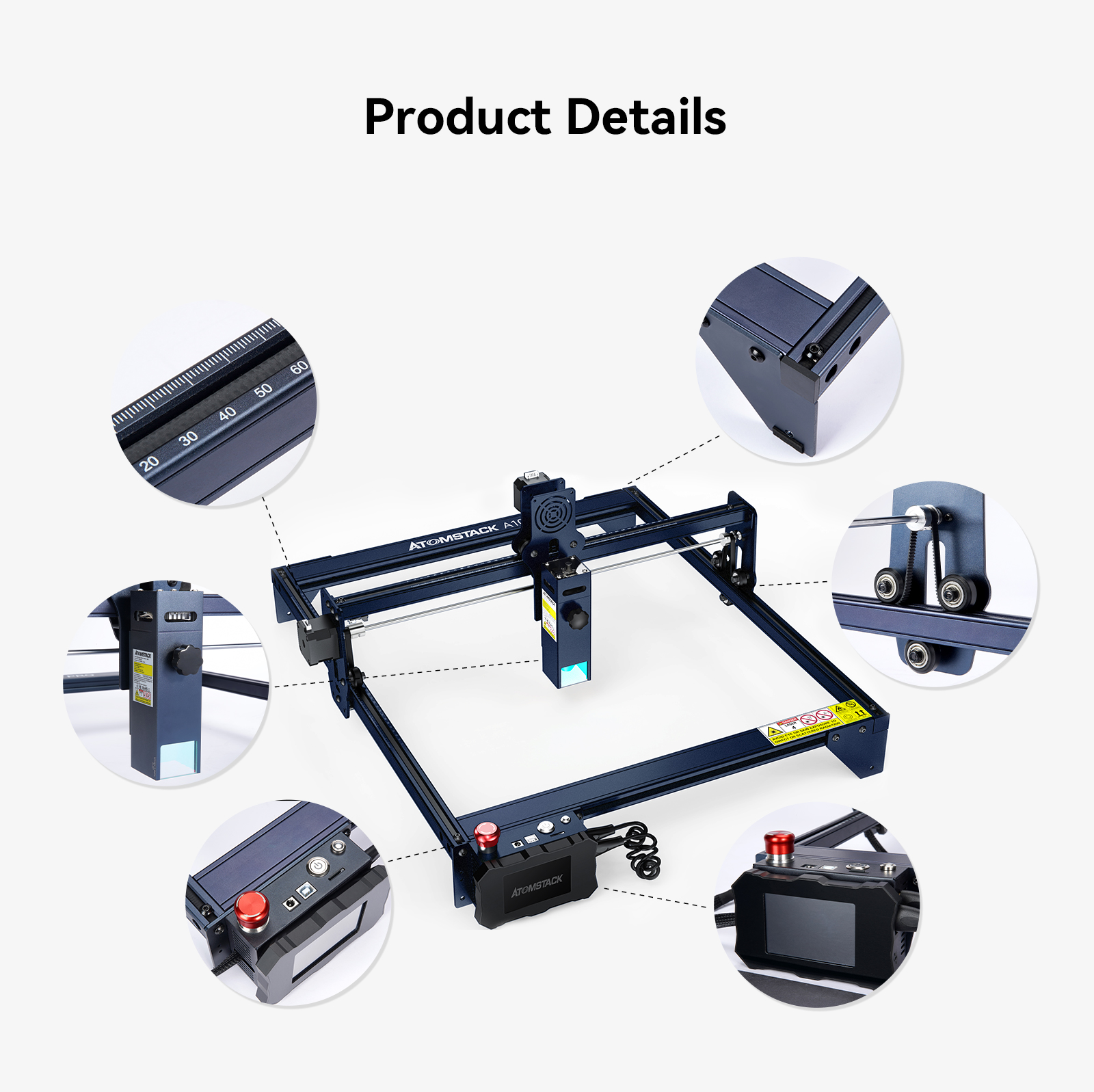 ATOMSTACK A10 PRO 50W Máy khắc laser Khắc dưa hấu, dừa,thép không gỉ, ván ép,Cung cấp video cài đặt,Bảo hành 5 năm