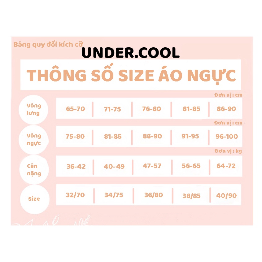 Áo Bra Su UNDERCOOL Trơn Quây 2 Dây Đệm Mỏng Thoáng Mát