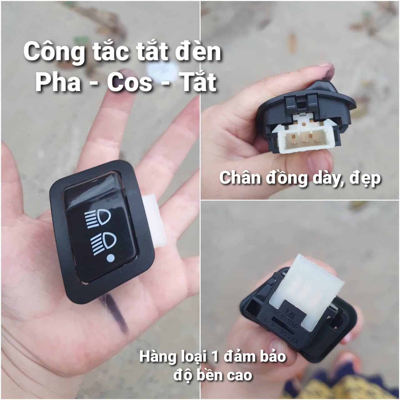 Công tắc tắt đèn cho các xe bóng sợi đốt vàng như wave, rsx, vision,lead lắp như zin không đục khoét