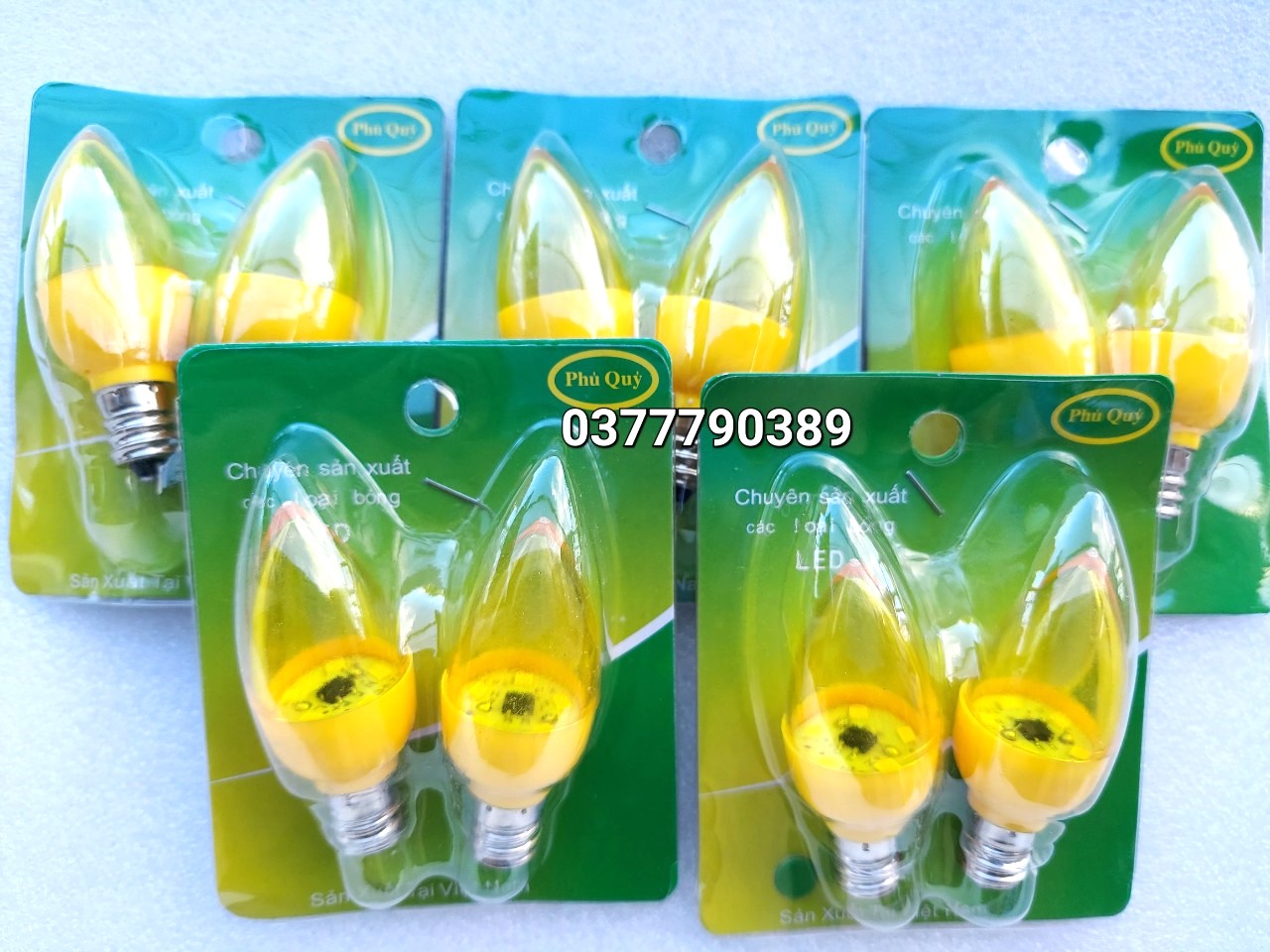 combo 10 bóng led ớt màu vàng