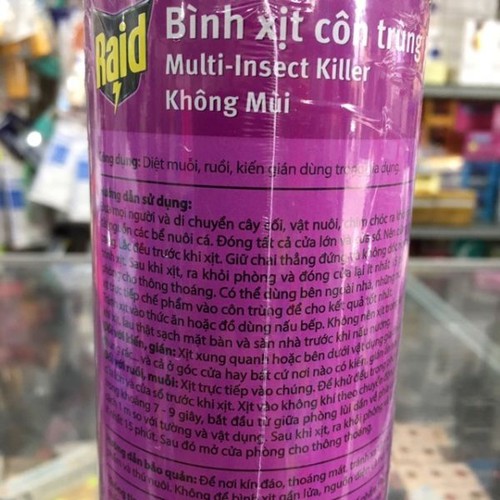 Xịt côn trùng RAID không mùi 600ml