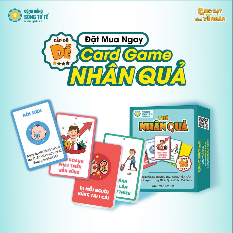 Thẻ Card game Nhân quả cấp độ dễ