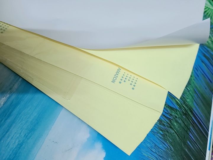 Decal Amazon Vàng A4 ( 100 Tờ 1 Xấp )
