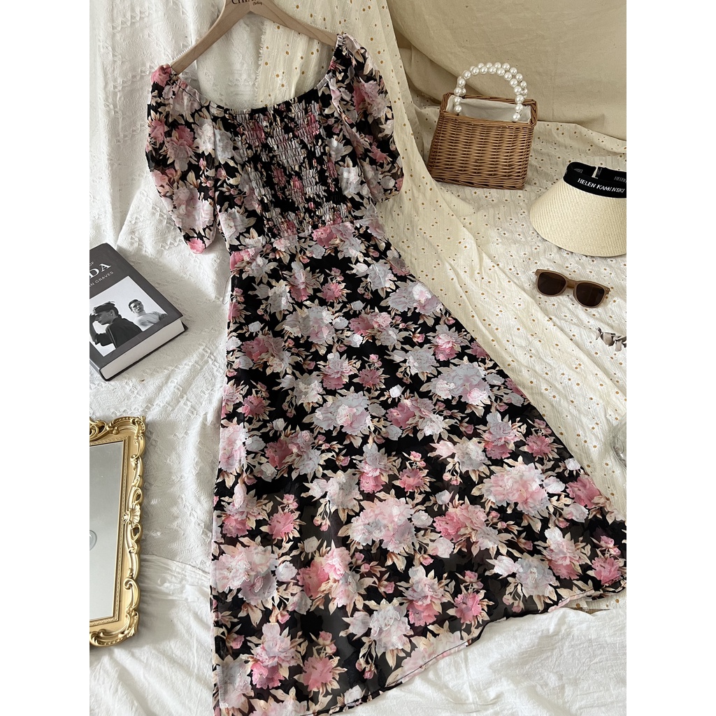 Đầm hoa dự tiệc sang chảnh A1626