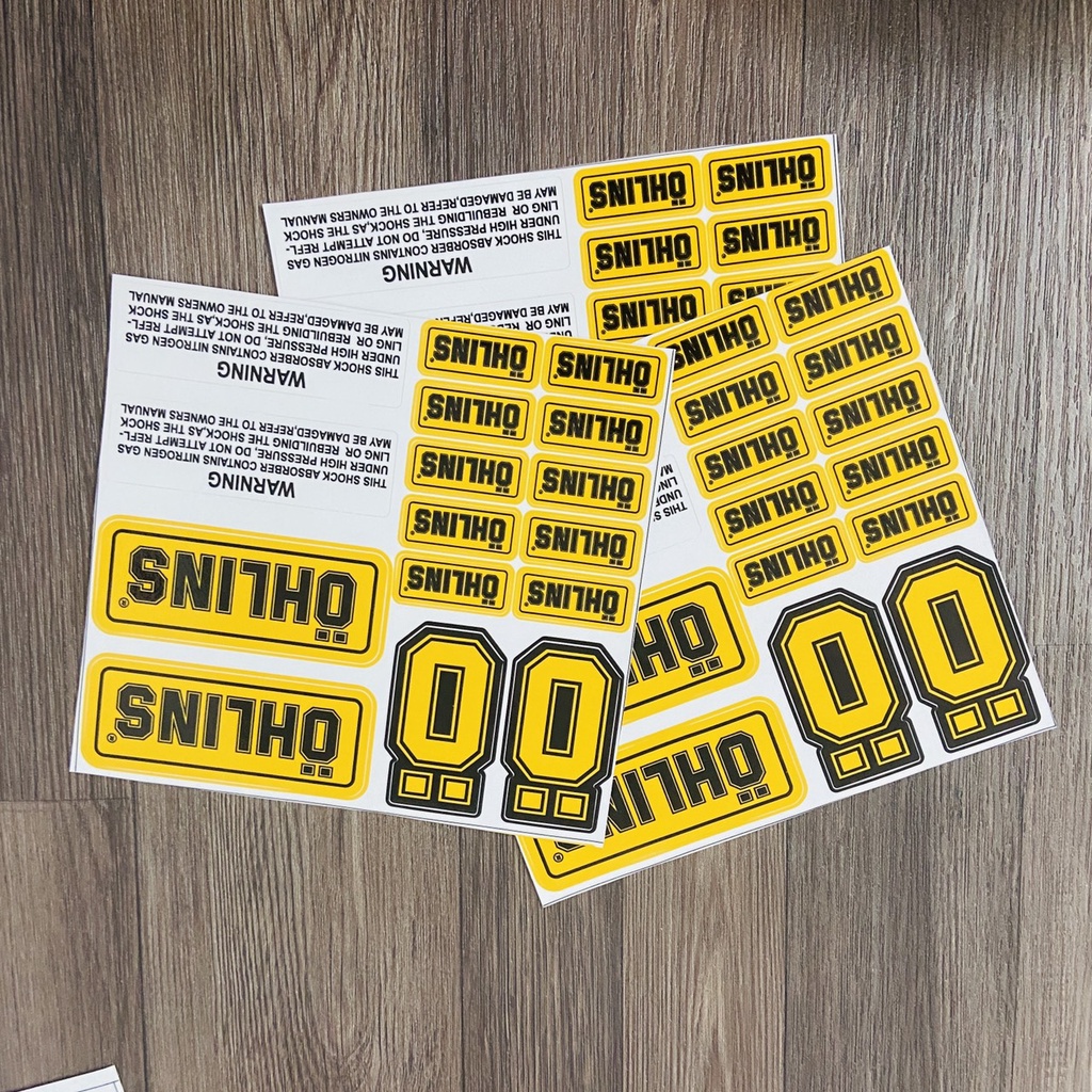 Tem Logo Trang Trí Ohlins Đủ Màu
