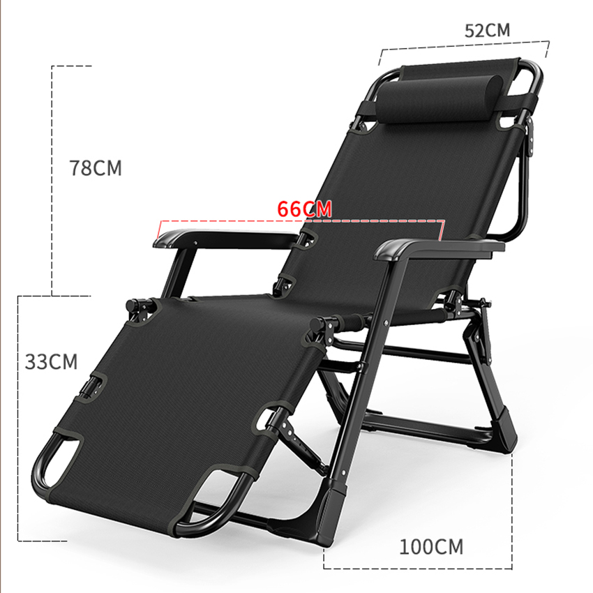 Ghế Giường xếp gọn AICHEN khung thép, Ghế thư giãn xếp gọn - giường gấp nghỉ trưa văn phòng, giường xếp đa năng