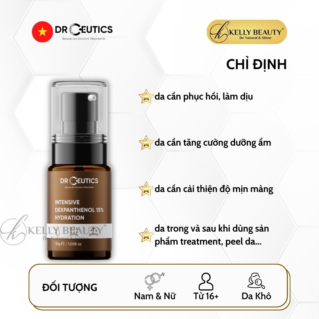 Tinh Chất Phục Hồi Da DrCeutics Intensive Dexpanthenol 15% Hydration | Kelly Beauty