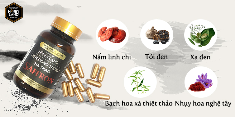 [HCM]Viên đông trùng hạ thảo saffron 60 viên
