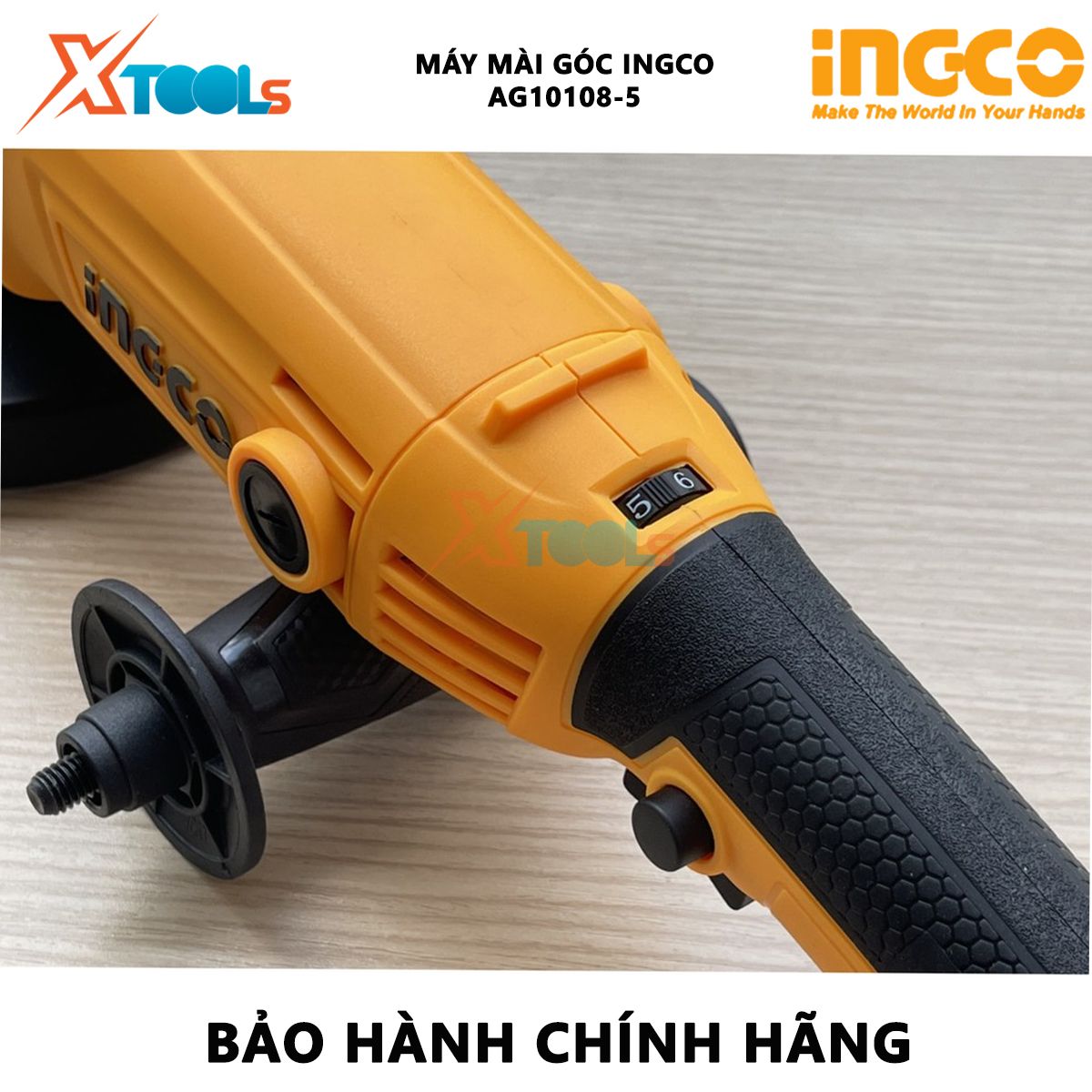Máy mài góc INGCO AG10108-5 | máy mài góc chỉnh tốc Công suất: 1010W Sử dụng dòng điện: 220-240v_50/60Hz, dùng để mài/cắt kim loại