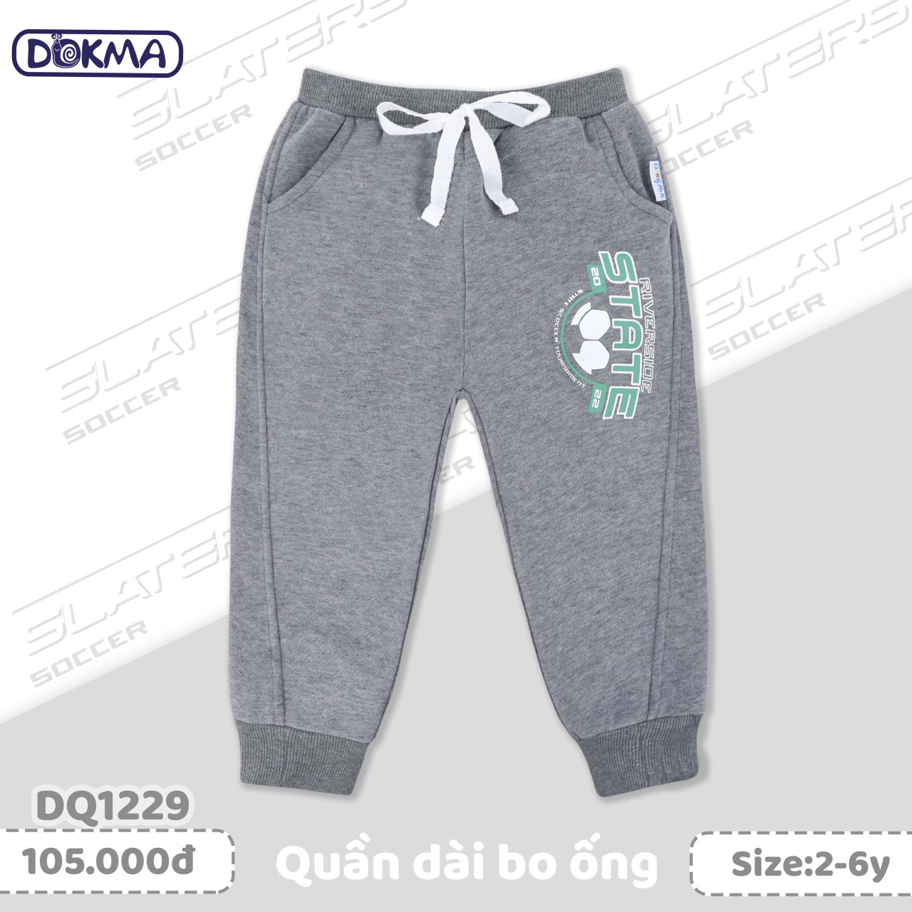 Quần nỉ bông Dokma bé trai sz 2-6y