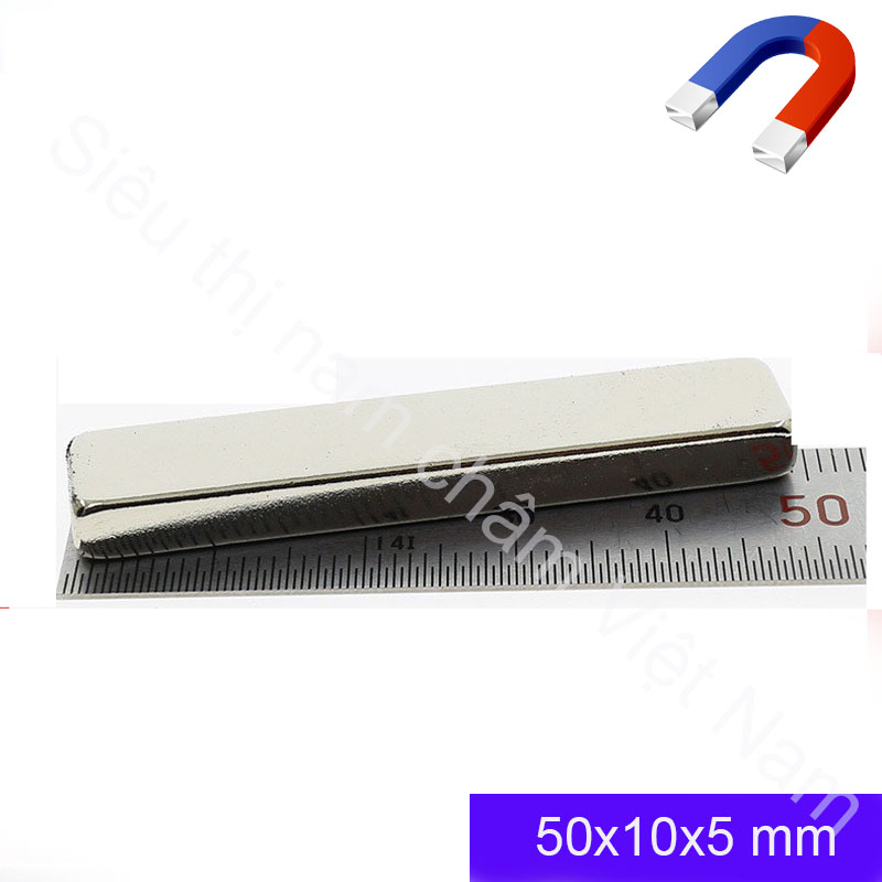 Nam châm 50x10x5mm siêu mạnh, nam châm đất hiếm