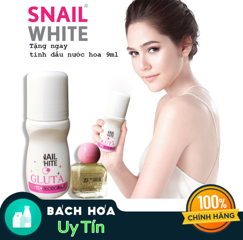 (Date: 24 tháng) [ TẶNG CHAI TINH DẦU NƯỚC HOA ] Chai 60ml Lăn khử mùi Snail White cao cấp Thái Lan, cao cấp