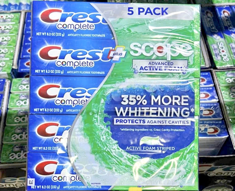 [NHẬP KHẨU MỸ] KEM ĐÁNH RĂNG CREST COMPLETE EXTRA WHITENING + SCOPE 232G/TUÝP CỦA MỸ