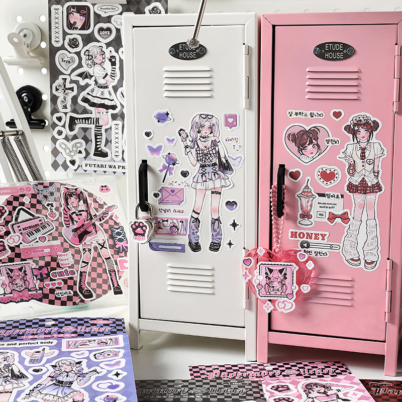 Sticker Cute Con gái Hàn Quốc Cool Nhãn dán Trang trí sổ tay DIY Trang trí Dễ thương
