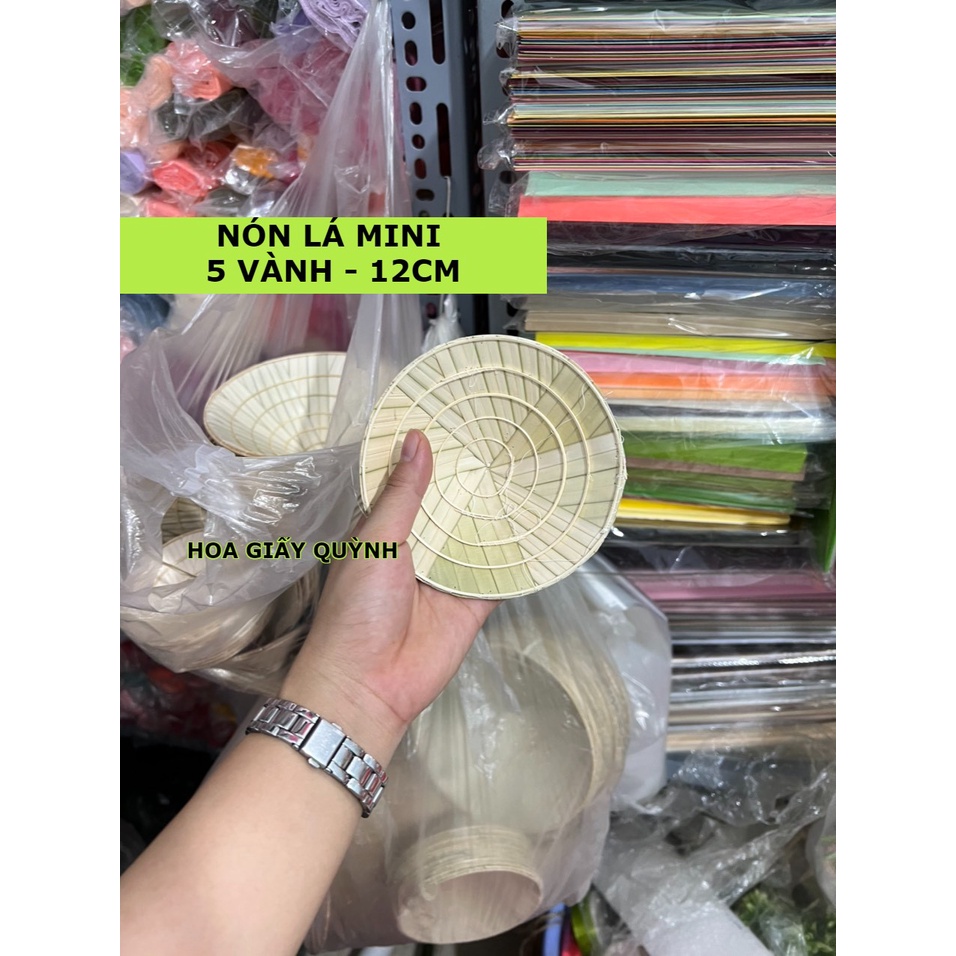 NÓN LÁ MINI TRANG TRÍ (đường kính 7.5cm/9.5cm/12cm/14.5cm/17.5cm)