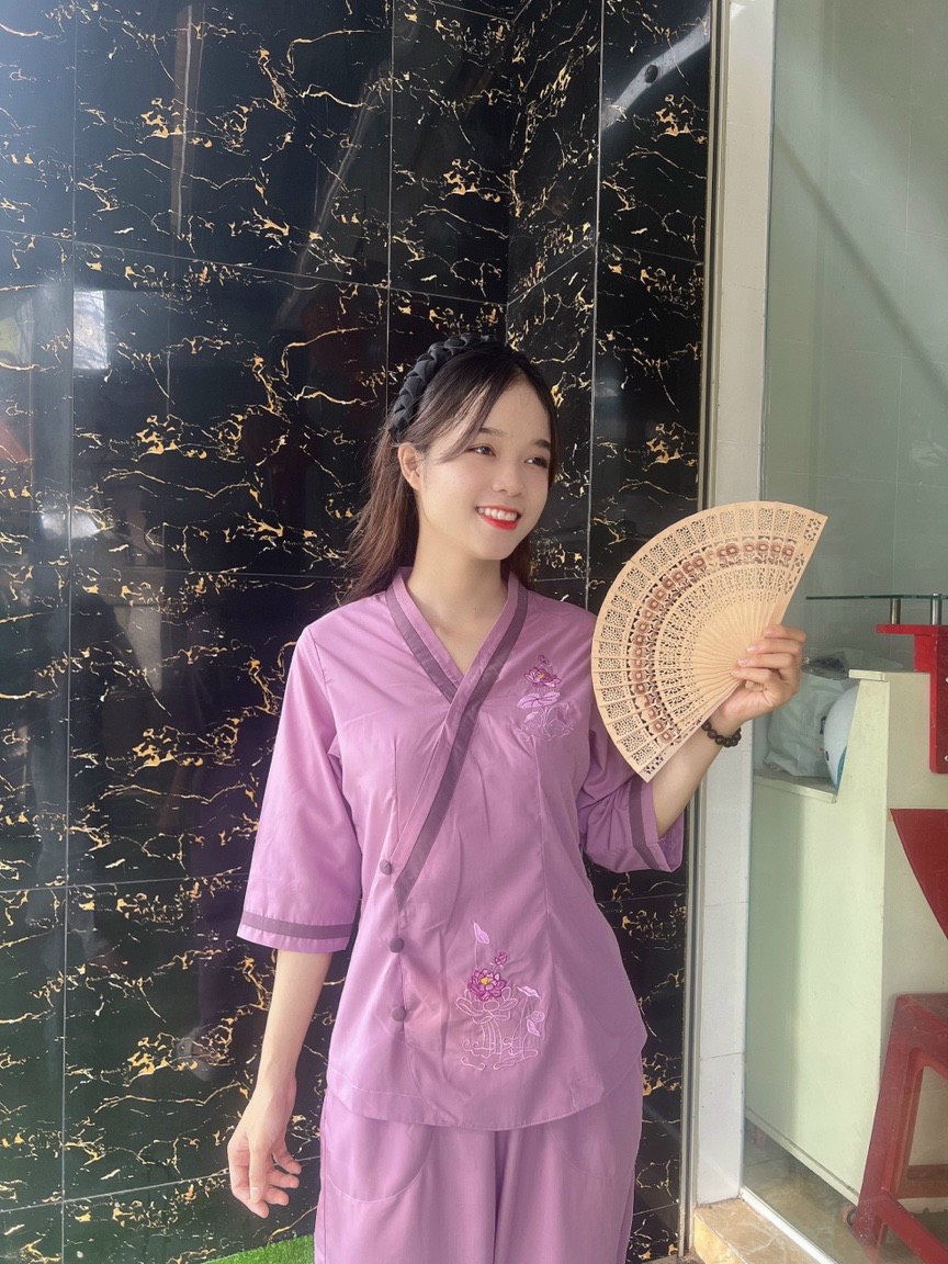 BỘ ĐỒ LAM ĐI CHÙA # MẪU TIM VIỀN DÀNH CHO NỮ
