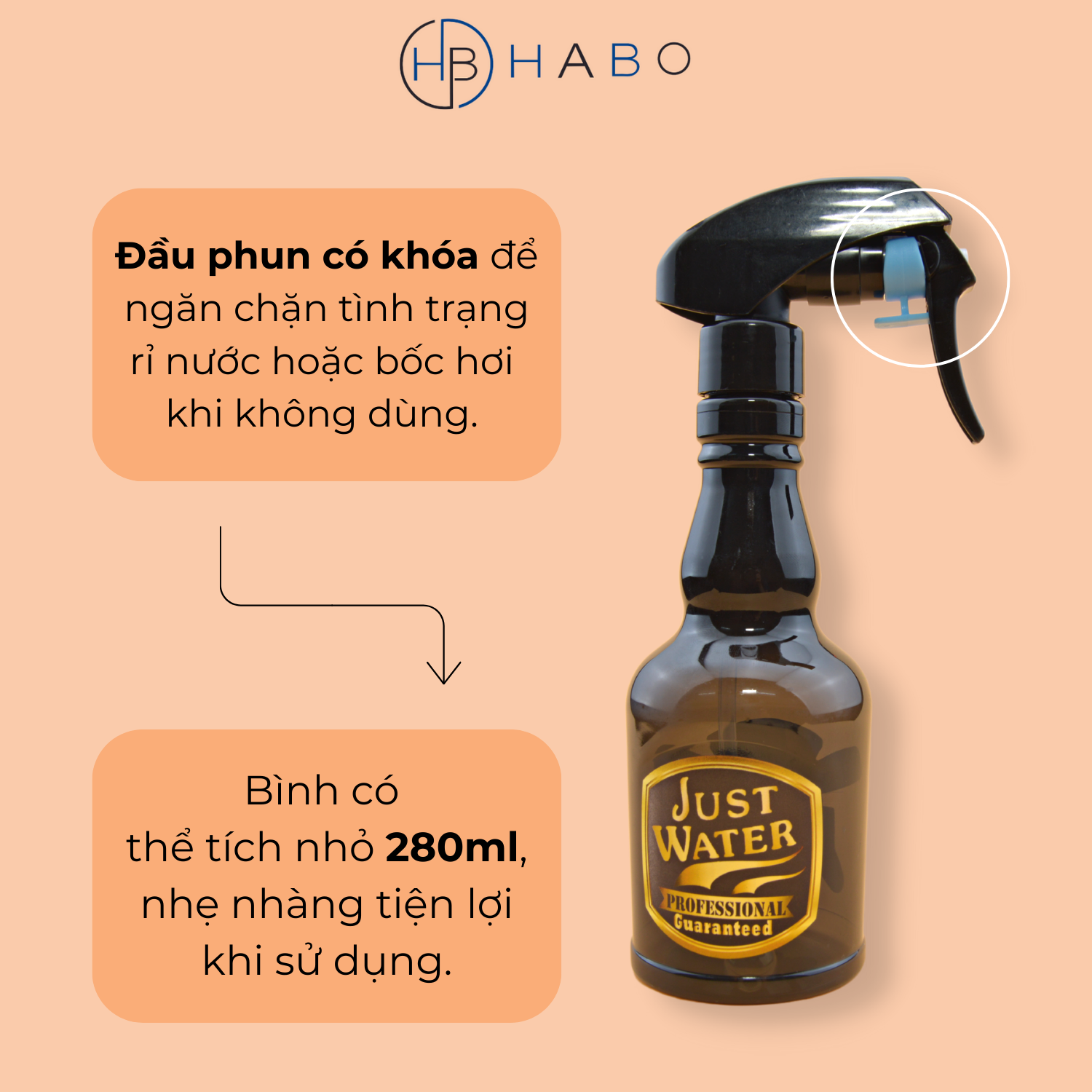 Bình xịt nước cắt tóc, bình xịt barber phun sương, thể tích 280ml