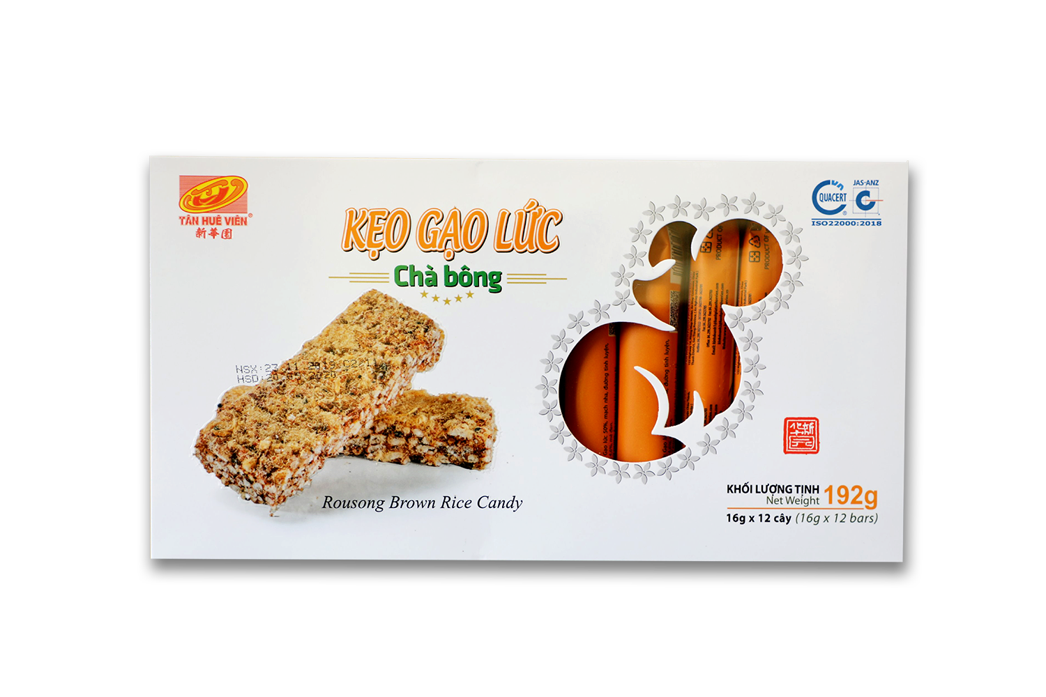 KẸO GẠO LỨC CHÀ BÔNG TÂN HUÊ VIÊN (GÓI 150G)
