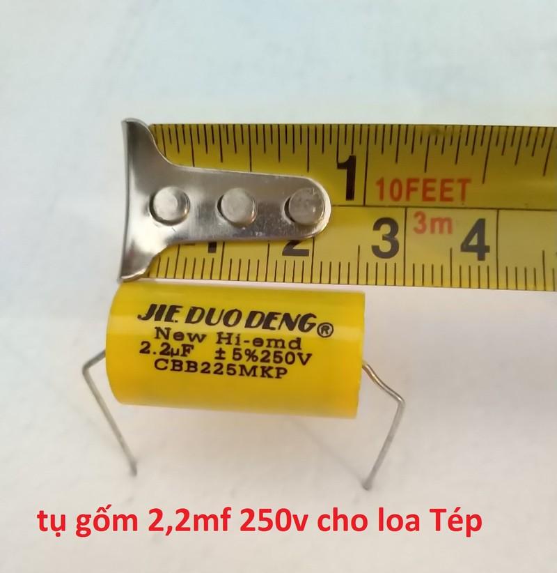 TỤ LOA 2.2MF - 250V VÀNG TRÒN - TỤ CẢN -TỤ CHỐNG CHÁY LOA TREBLE
