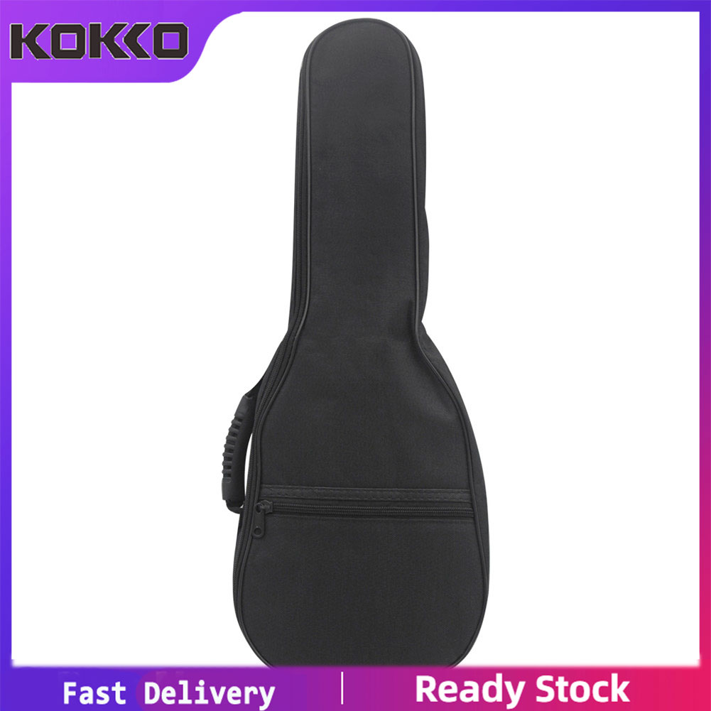 KOKKO Ukulele Case Zip Up Thicken Sponge Backpack Pouch Dark Gray Storage Bag for 23 Inch/26 Inch Mini Guitar Ukulele