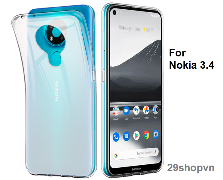 Ốp Nokia 3.4 dẻo trong suốt (Loại đẹp)