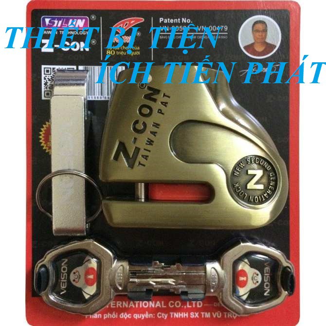 [HCM]Ổ Khóa Thắng Đĩa Xe Máy Z-Con + Tặng Kèm Móc Khóa Khui Bia Nhôm Tiện Lợi (Chính Hãng Chìa Đặc Biệt Chống Chìa Vạn Năng)