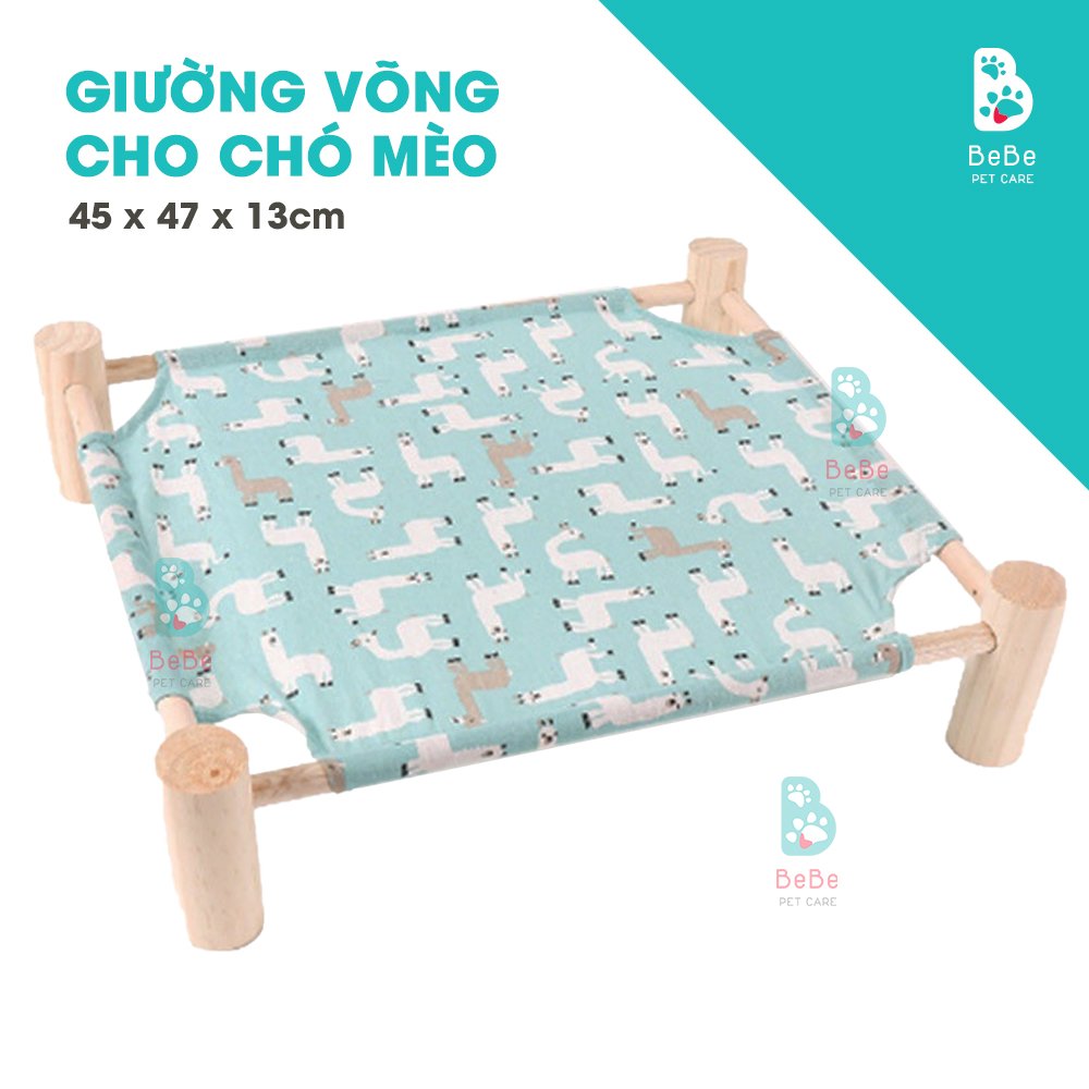 Giường Võng Chân Gỗ Độc Đáo Cho Thú Cưng