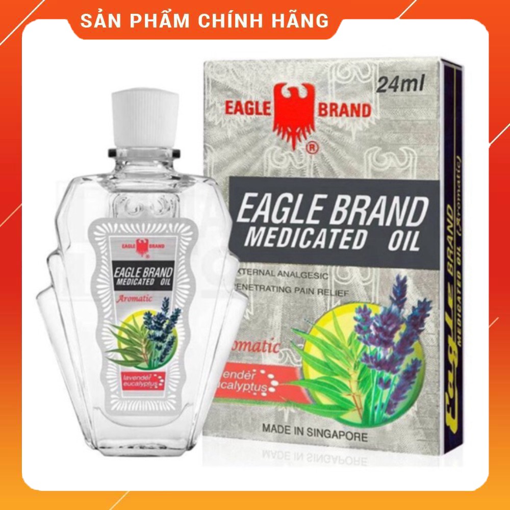 Dầu gió trắng singapore con ó eagle brand 24ml - mùi lavender hàng nhập khẩu 2 nắp