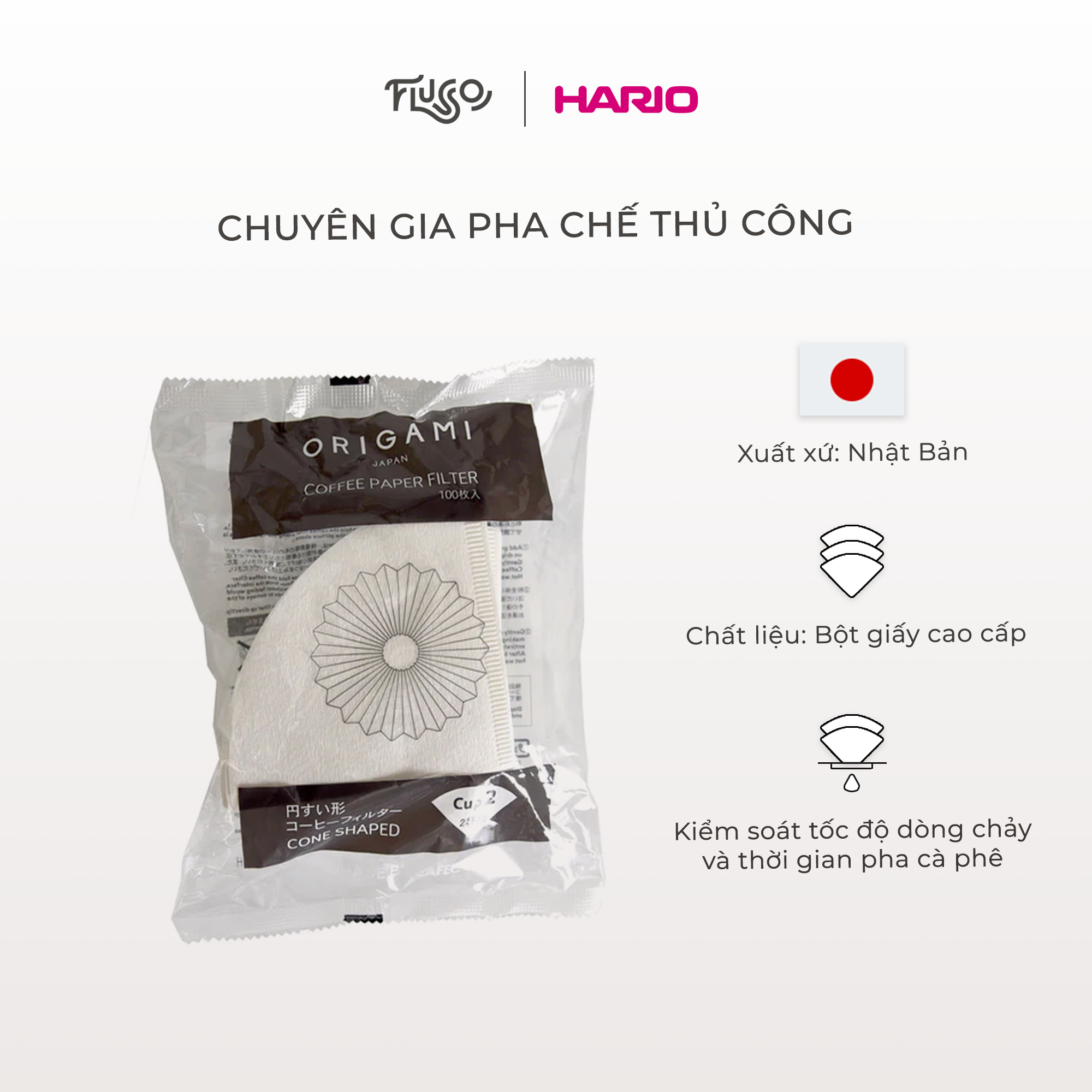 [ORIGAMI JAPAN] Giấy lọc cà phê Origami - ORIGAMI Paper Filter