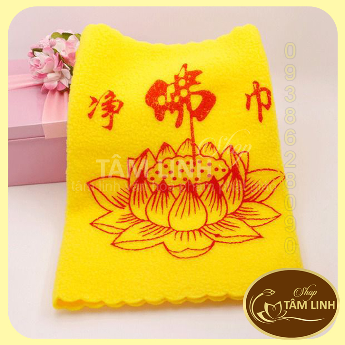 [Ảnh thật] Khăn lau bàn thờ Hoa Sen (lau tượng,Phật...)