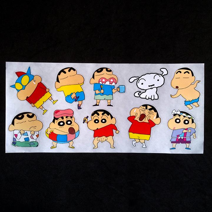 Tấm STICKER PVC dán trong suốt chủ đề SHIN - CẬU BÉ BÚT CHÌ