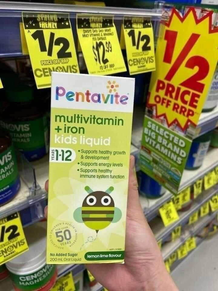 VTM tổng hợp cho bé từ 1 tuổi Pentavite Multivitamin+iron 200ml