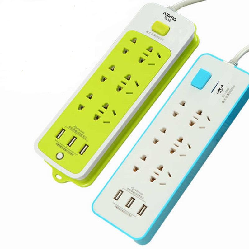 Ổ Cắm Điện Đa Năng Thông Minh 6 Phích Cắm 3 Cổng Usb