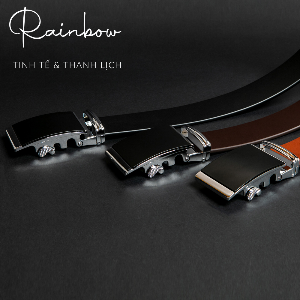 Thắt lưng nam thời trang Rainbow BELT-005-BLK màu đen