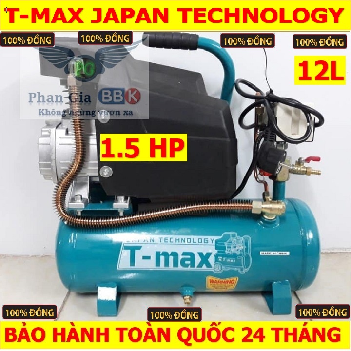 Máy nén khí TMAX mini 12L - 1.5 HP, máy nén khí 100% dây đồng