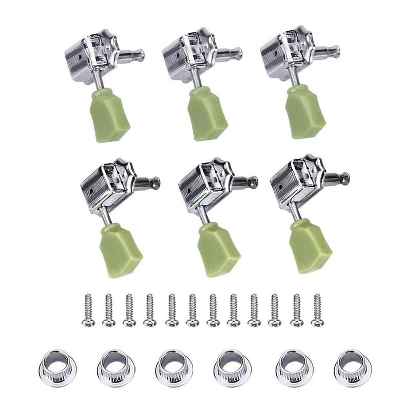 Guitar Tuning Pegs String Tuners 3R 3L Machine Heads String Tuning Key Pegs Tuners Folk/Electric Guitar Silver