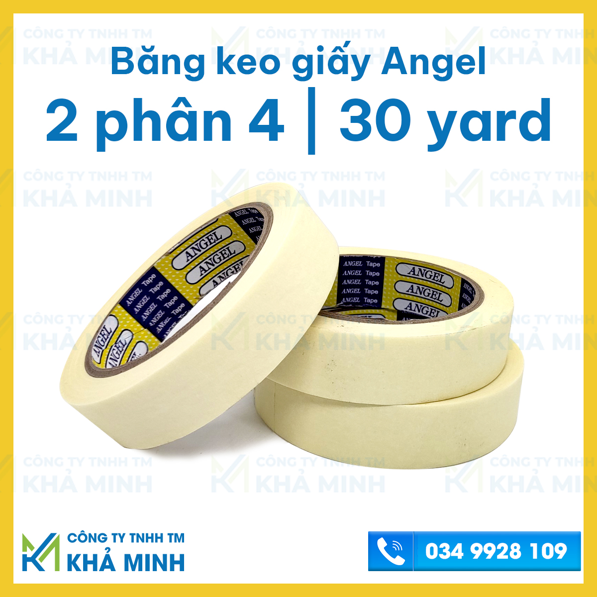 Băng keo giấy siêu dính Angel, cây 2 phân 4 và 4 phân 8
