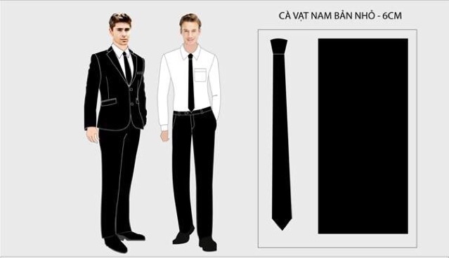 Cà Vạt Đen Cao Cấp Bản 6Cm