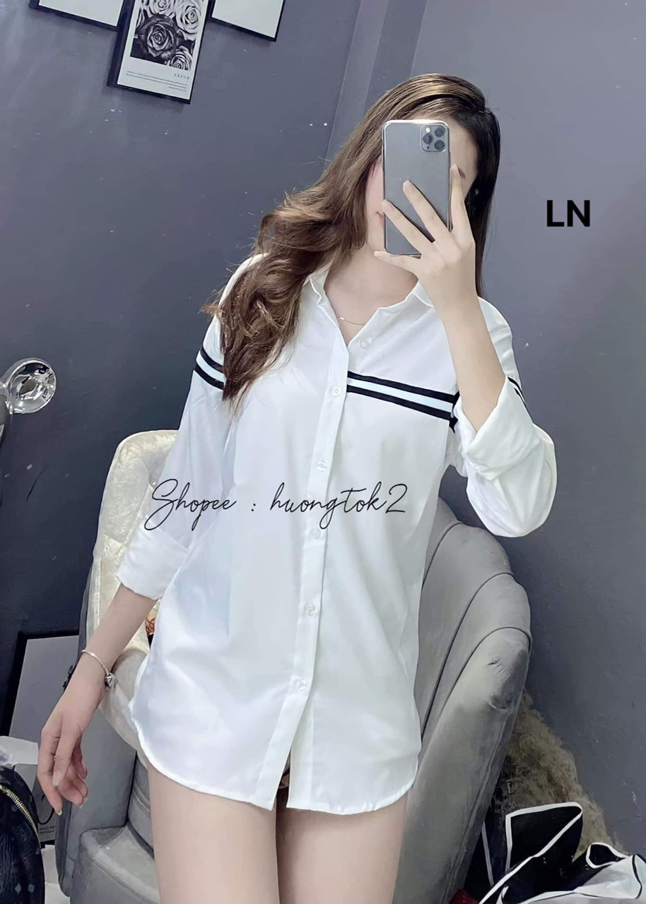 Áo sơ mi dài tay 2 vạch  Chất sơ mi lụa HOTTREND 2022
