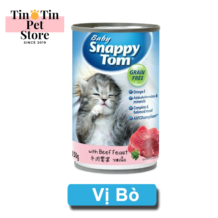 Pate Cho Mèo Con Snappy Tom  - Lon 150g