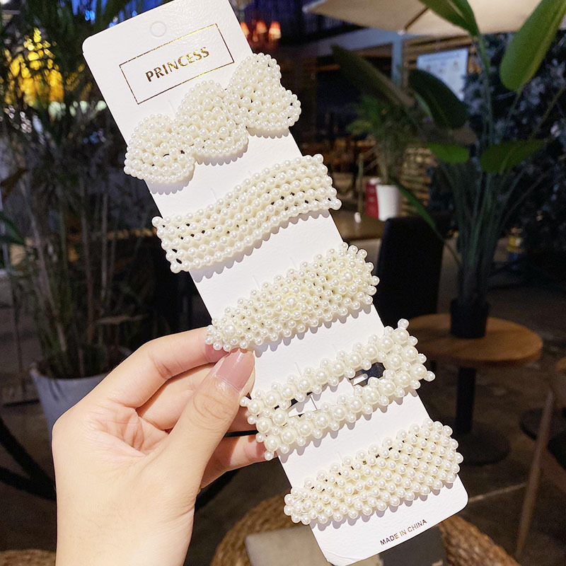 Set 5 kẹp tóc ngọc trai xinh xắn cho các cô gái
