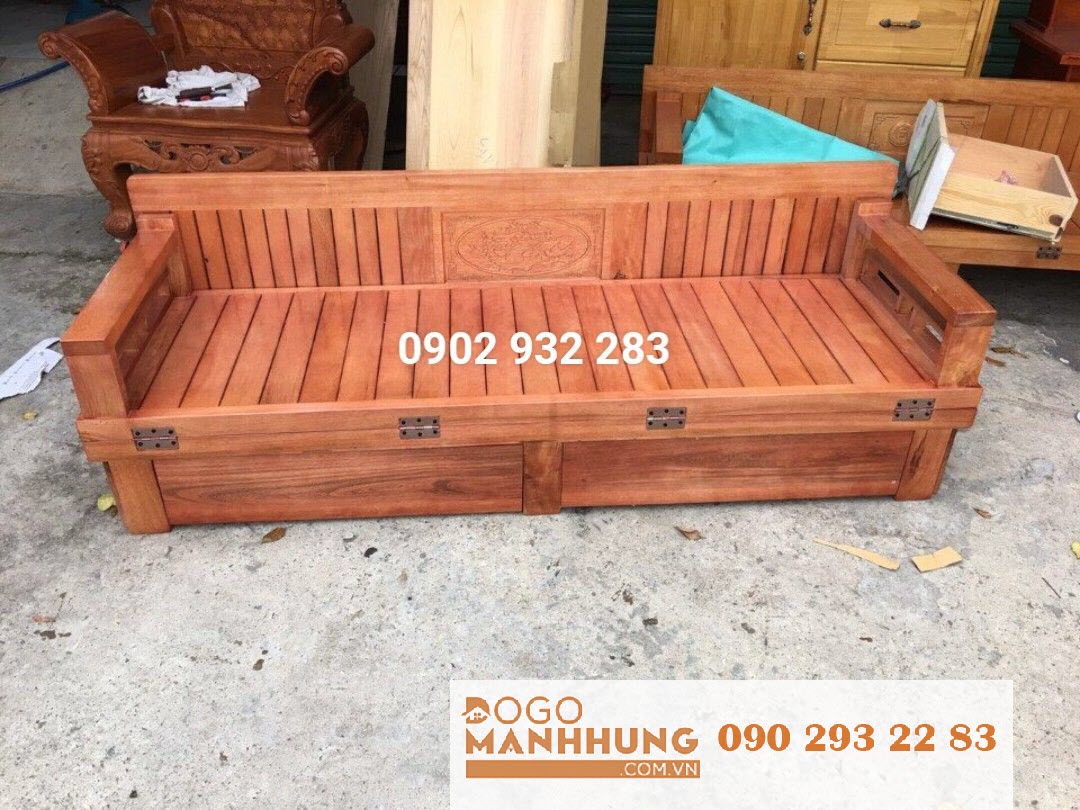 Sofa giường - giường gấp gỗ sồi cau