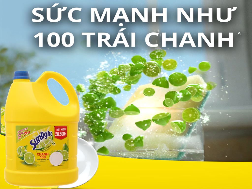 Nước Rửa Chén Hương Chanh Sunlight Siêu Sạch 3kg6