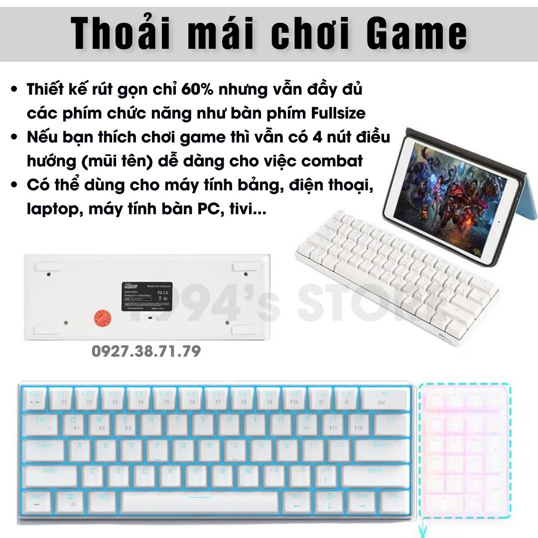 Bàn Phím Cơ RK61 Version 4.0 Limited HOTSWAP - Cáp Type C - Bluetooth 5.1 - Wireless 2.4G - Phần mềm Custom Led RGB