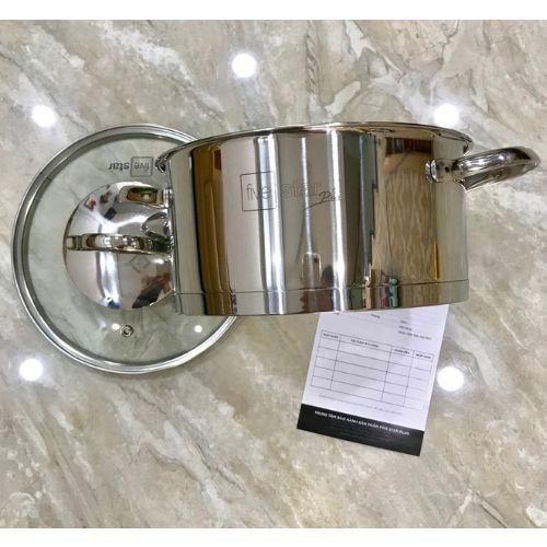 Bộ nồi inox cao cấp 304 Kit Fivestar 5 món nắp inox tặng 10 muỗng inox cao cấp