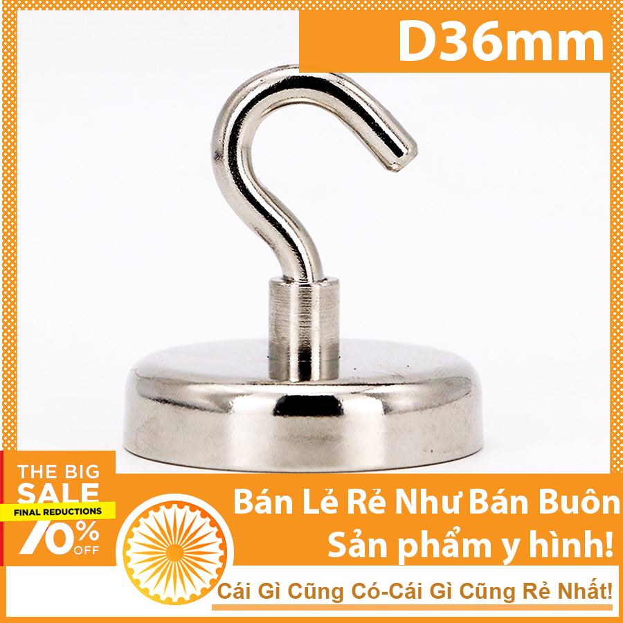 Nam châm móc treo giữ đồ D36mm 8KG